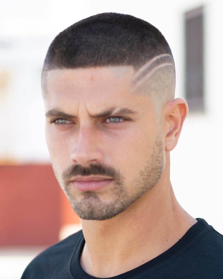 Crew Cut with Line or Design