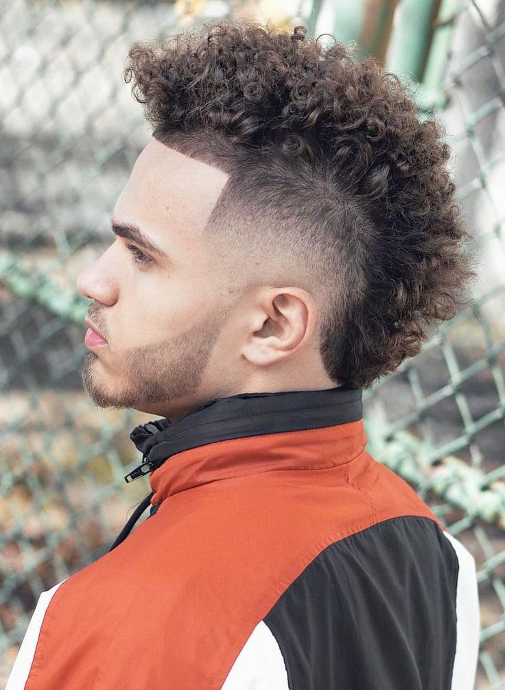 Mid Fade with Mohawk Curls