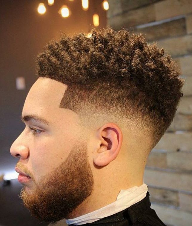 Mid Fade with Sponge Curls
