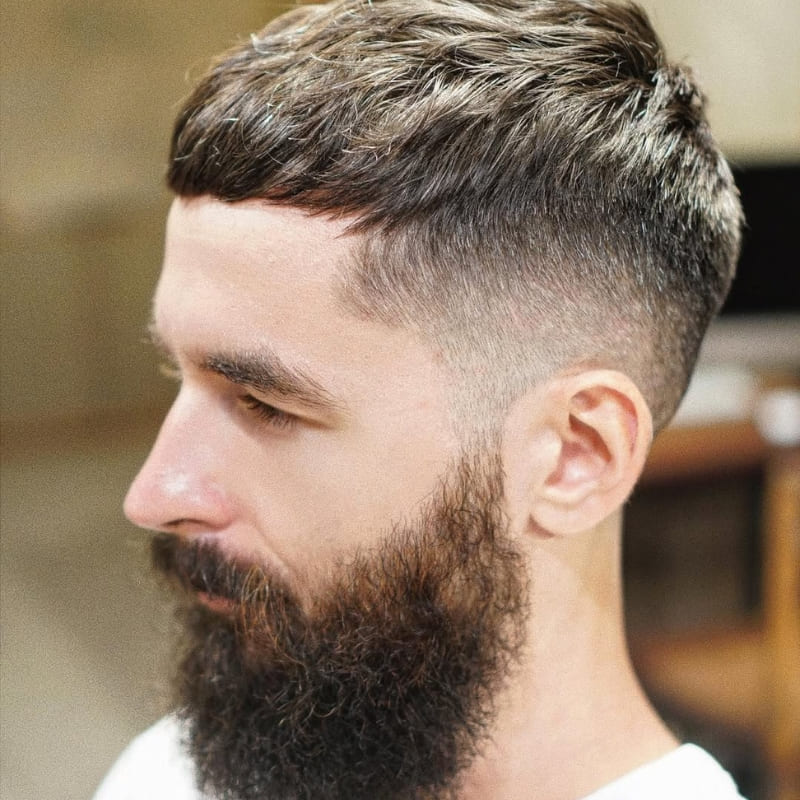 French Crop with Beard & Design