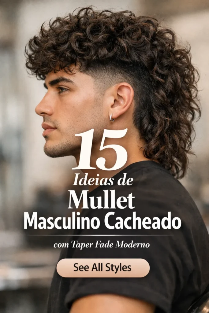 mullet masculino cacheado